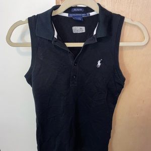 Black polo golf shirt